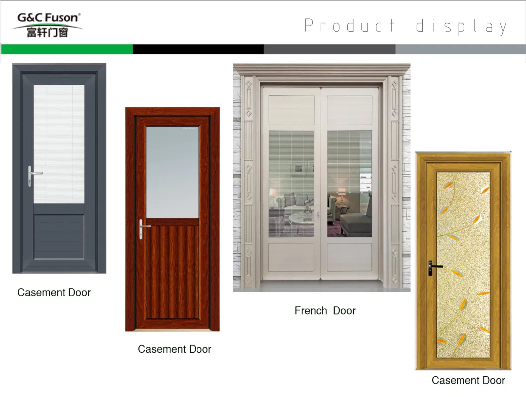 Eco-Friendly Skin Moulded Wood Door Ecotype Aluminum Wood Door with Aluminum Frame